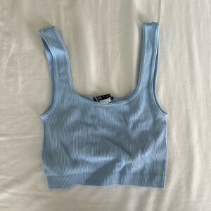 Light Blue Ribbed Tank Top